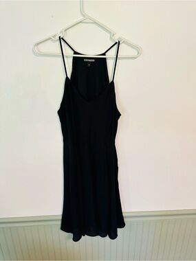 Express Black V-Neck Spaghetti Strap Slip Dress
